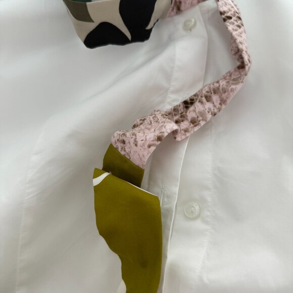 Silvia Tcherassi white cotton shirt with unique print multicolor detail size 14 - Picture 6 of 7